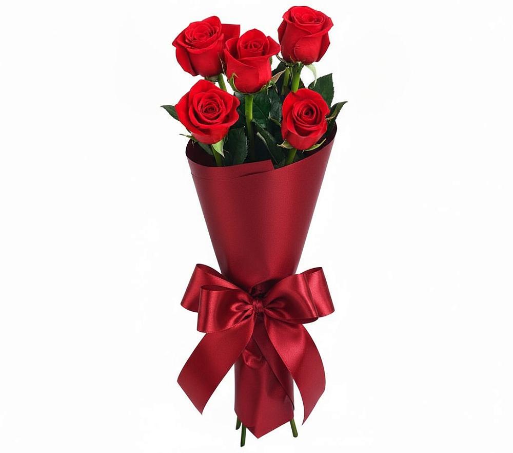 Букет 5 Красных роз Эдлесс Лав в Лихославле