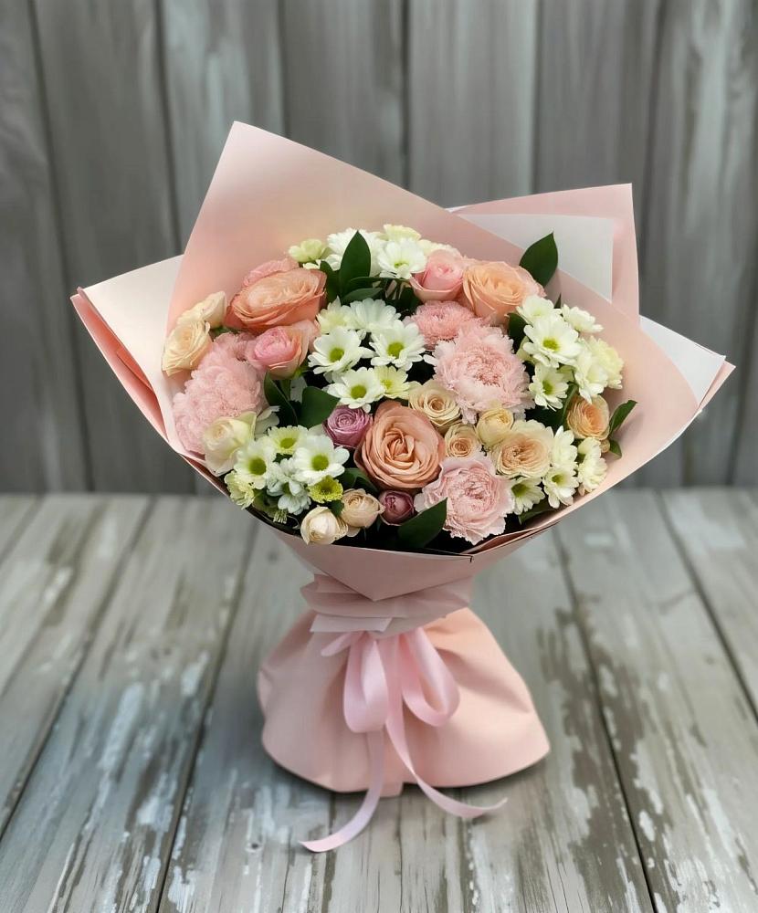 Букет цветов из: Гвоздики, Розы и Хризантемы в Лихославле