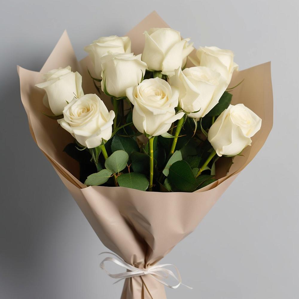 Букет 9 Белых роз Эдлесс Лав в Лихославле