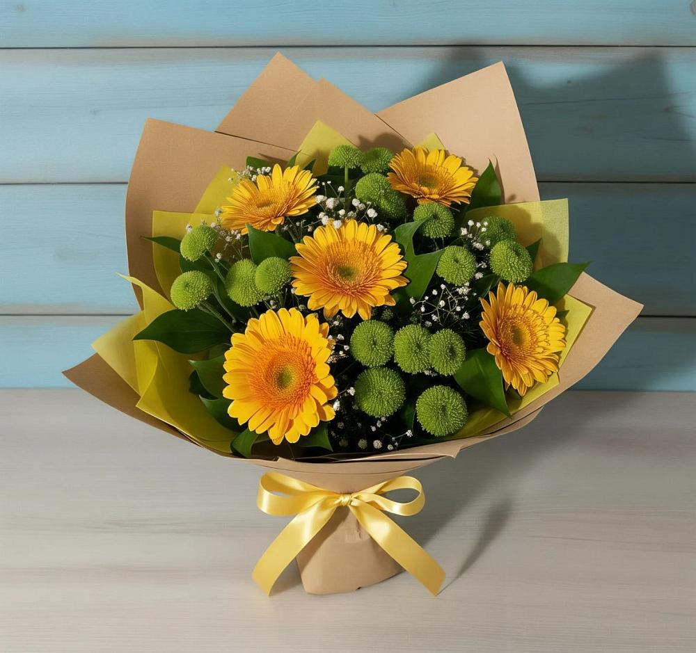 Букет цветов из: Герберы и Хризантемы в Лихославле