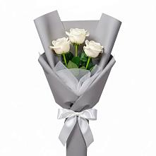 Букет 3 белые розы #REPLACE_PRED# Лихославле