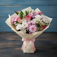Букет цветов из:  Хризантемы, Альстромерии и Розы в Лихославле