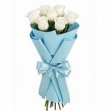 Букет 7 белых роз Проуд в Лихославле